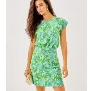 NWT LILLY PULITZER dress cool mint catchin rays size Large Melli Blouson